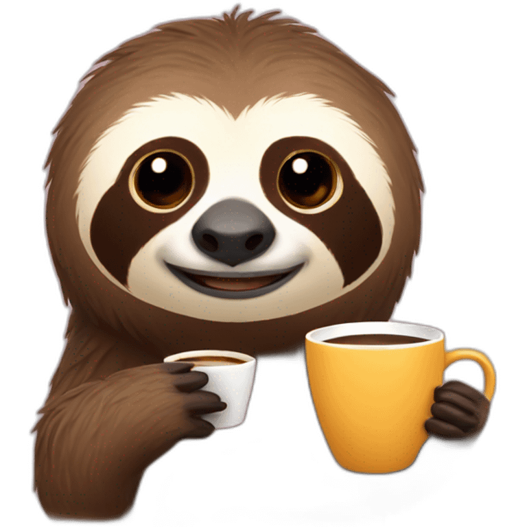 Sloth drinking coffee emoji