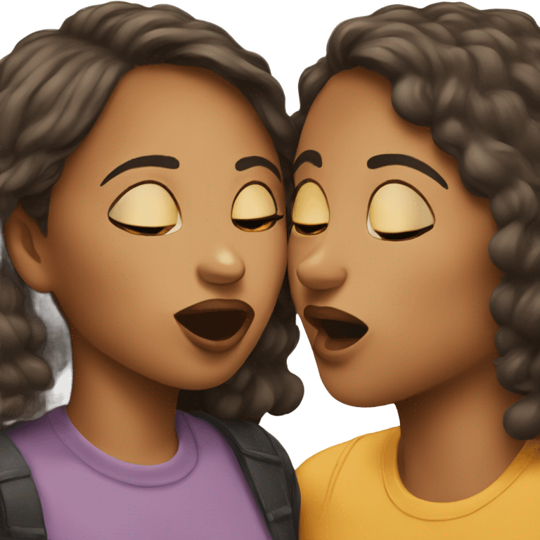 Two woman kiss emoji