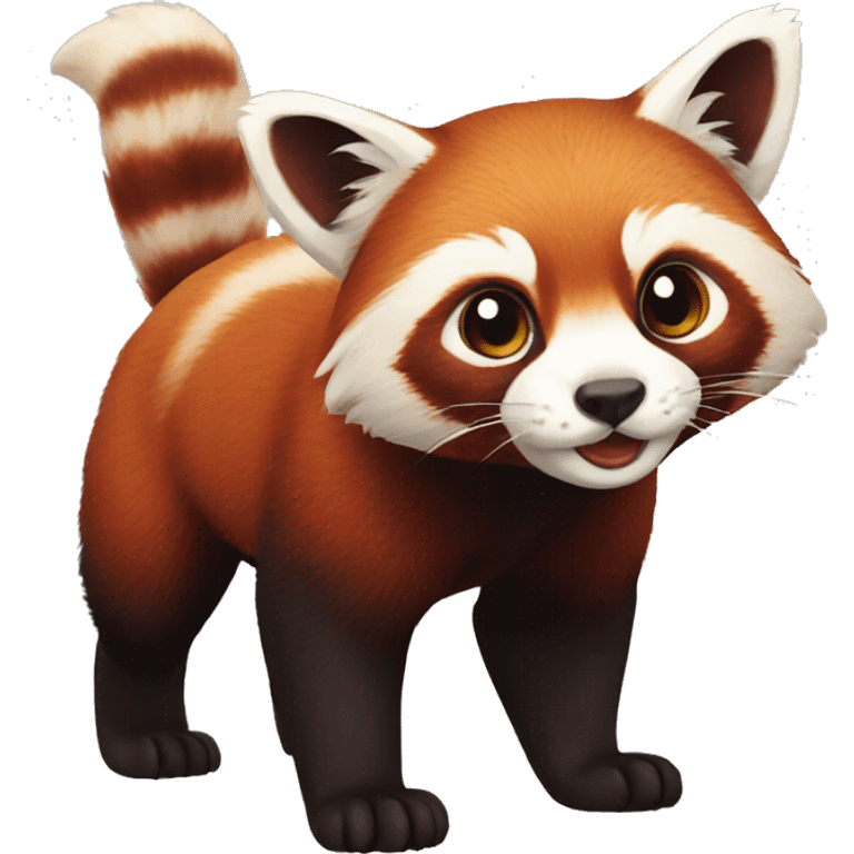 Red Panda Cat hybrid full body emoji