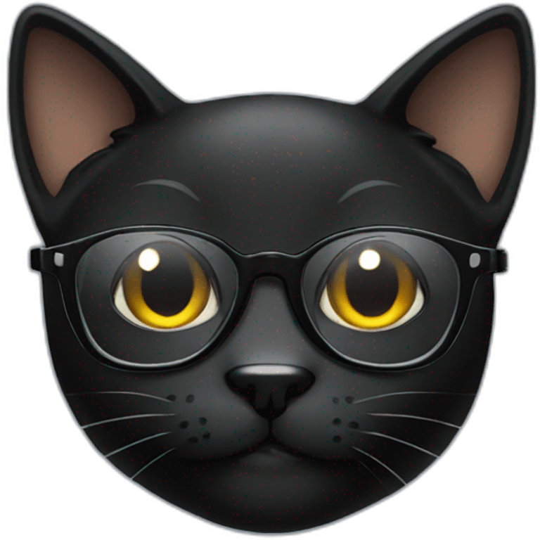 black cat with glasses emoji