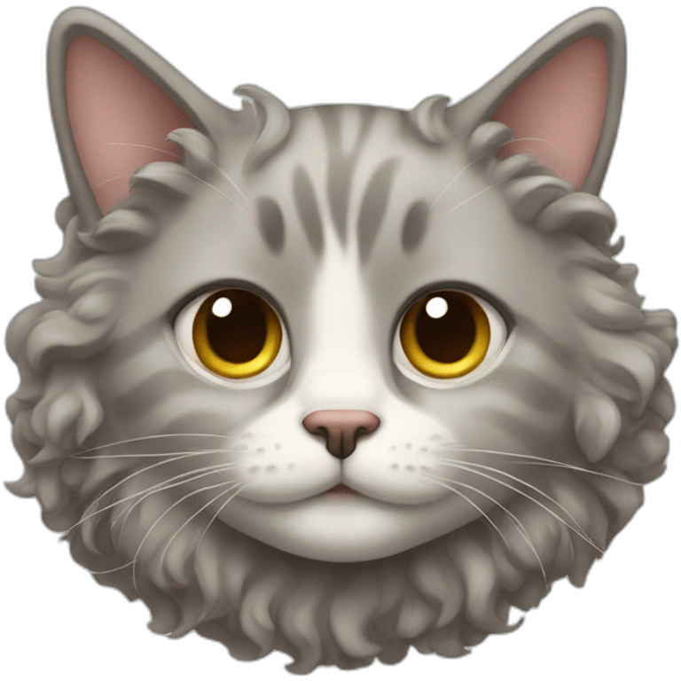 Curly hair cat emoji