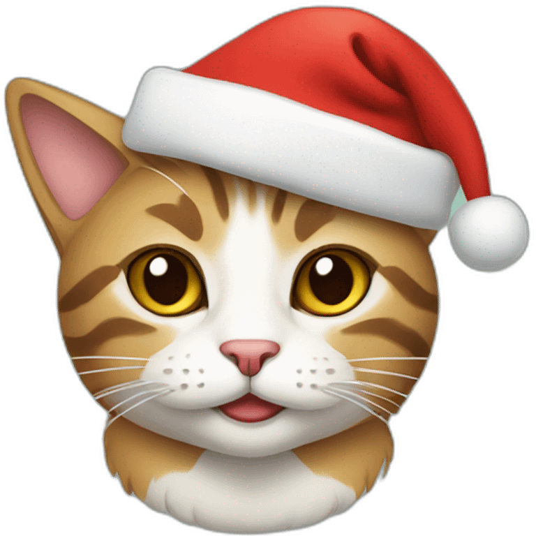 cat with a Christmas hat emoji