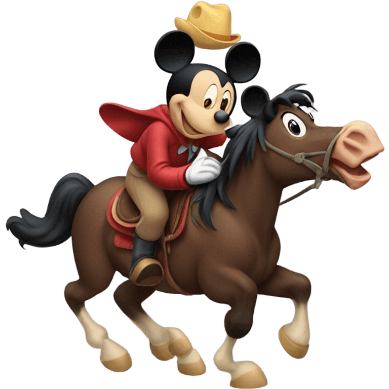 mickey mouse riding a horse  emoji