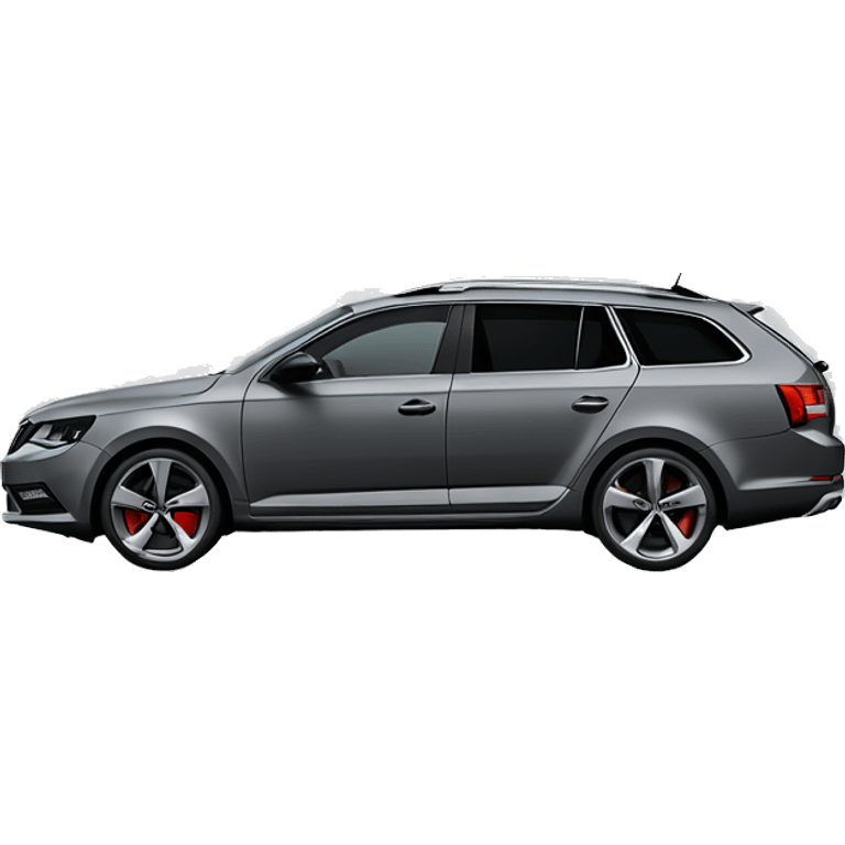 Darkgrey Skoda octavia rs combi from sideview emoji