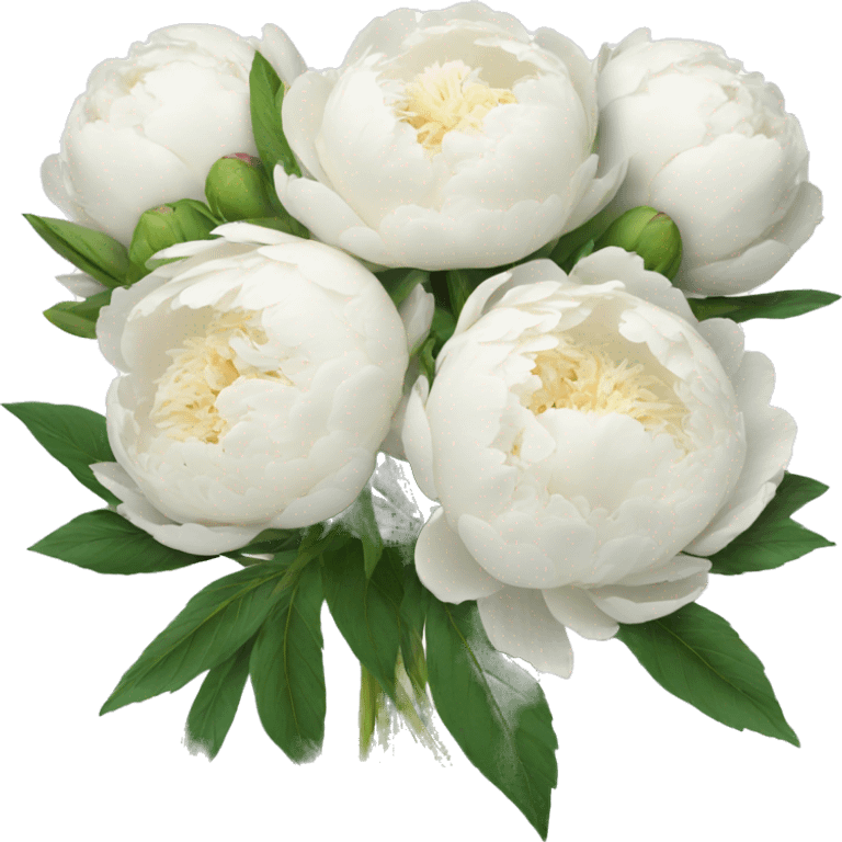 White peonies bouquet  emoji