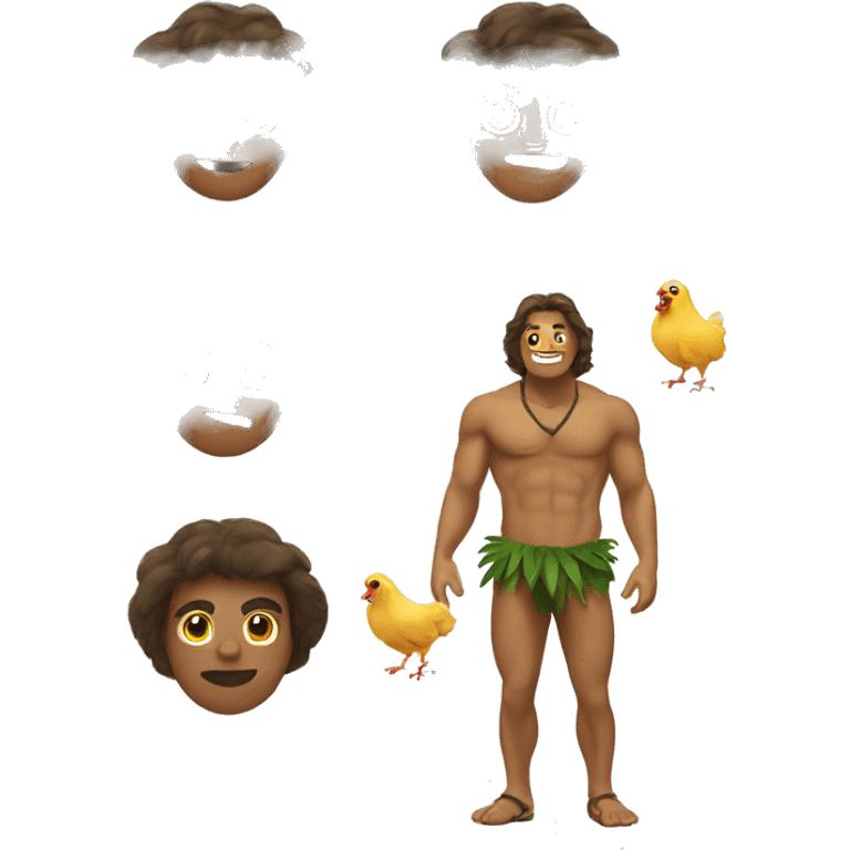 Tarzan with chicken costume emoji