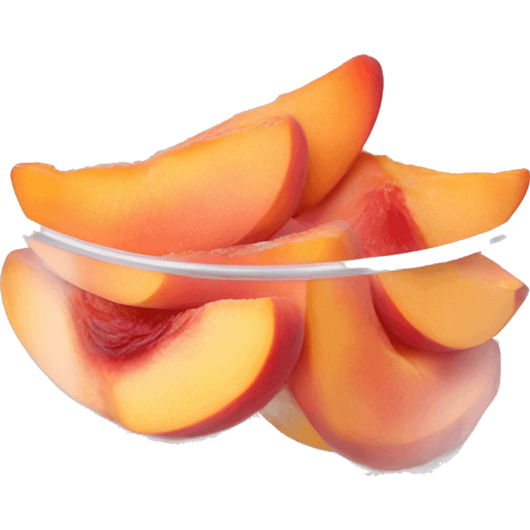 Pink peach slices in a clear bowl  emoji