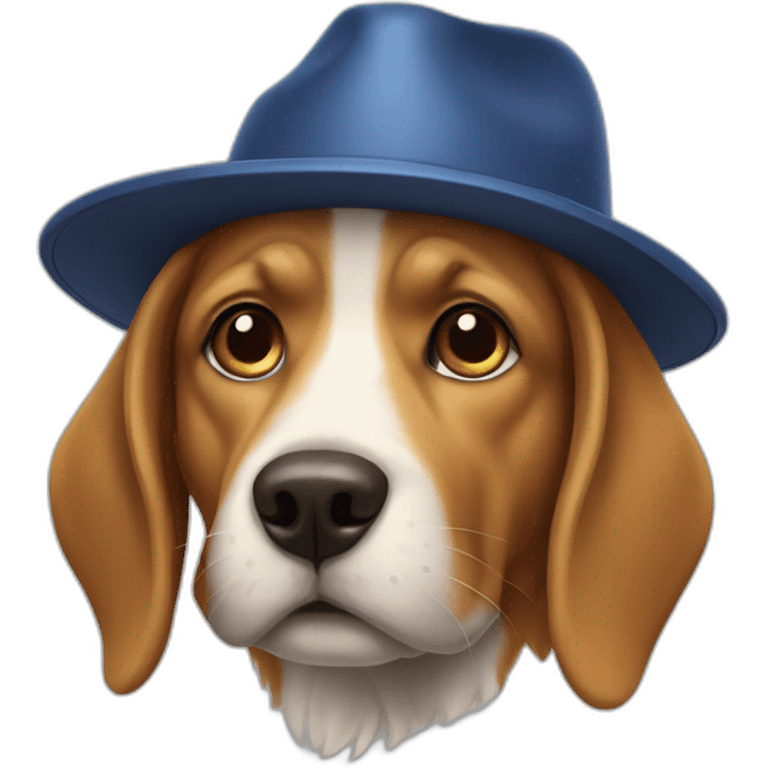 Dog with huge cap emoji