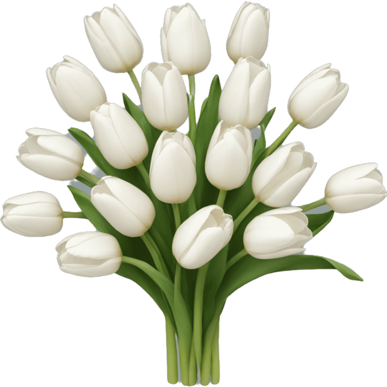 white tulip bouquet  emoji