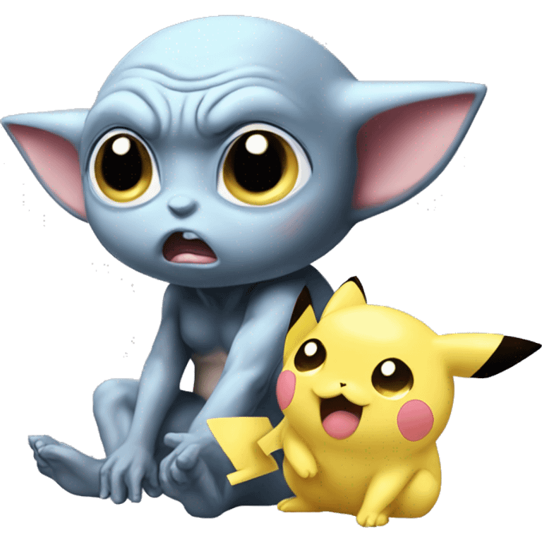 Gollum Jigglypuff sniffing Pikachu   emoji