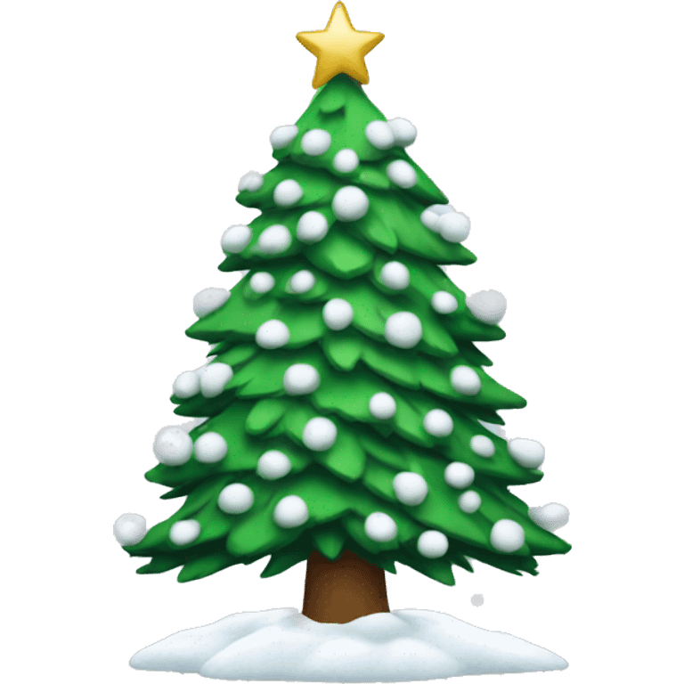 christmas tree with snow emoji