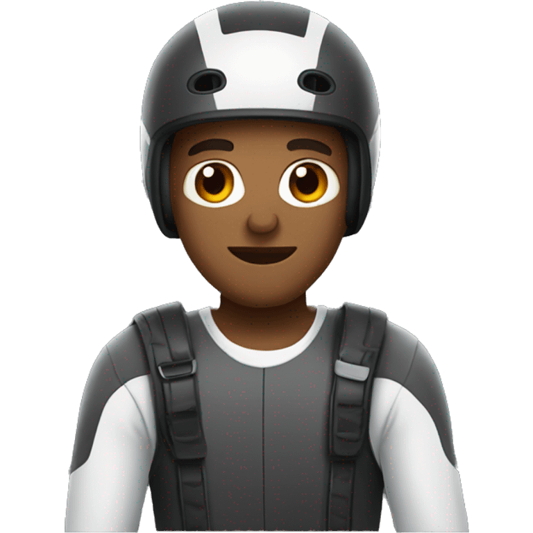 Man with side burns and sport bike helmet emoji