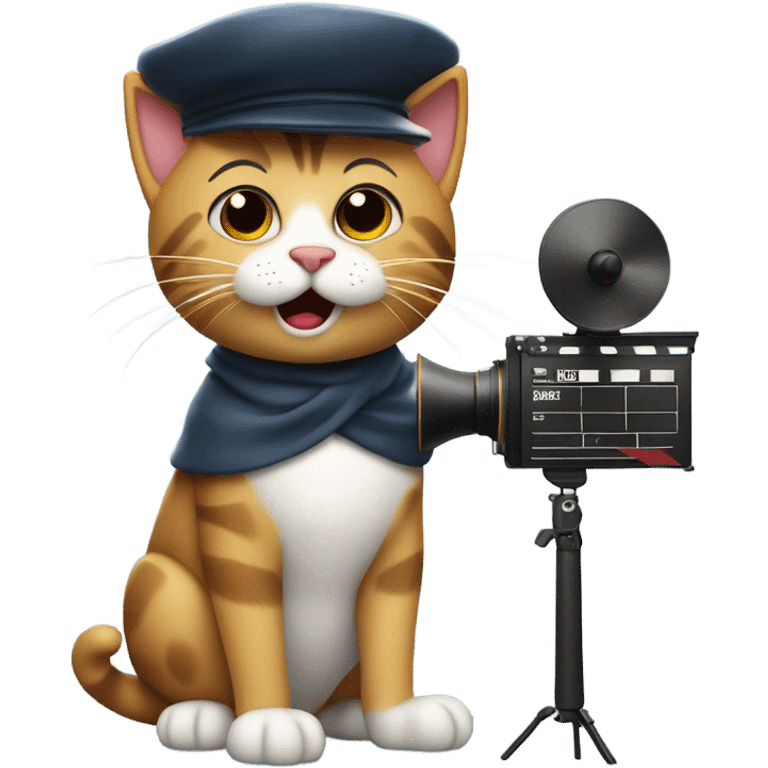 cat as a movie director emoji