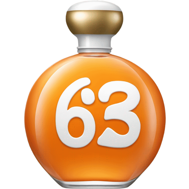 Orange perfume bottle with the number 62 in white color emoji