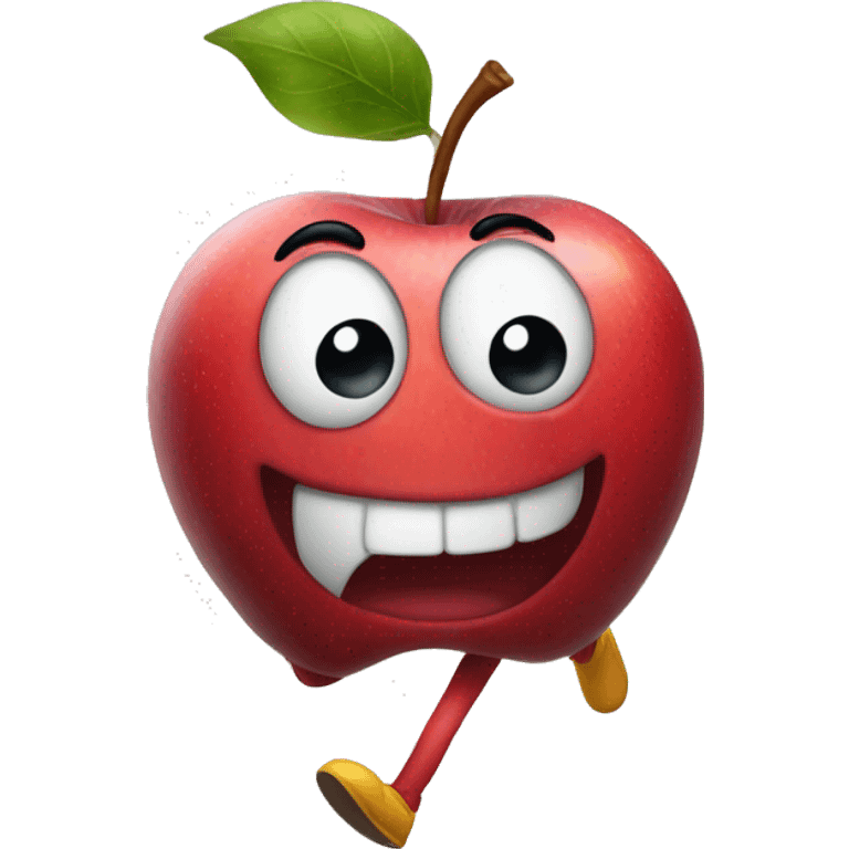 Stinky apple running emoji