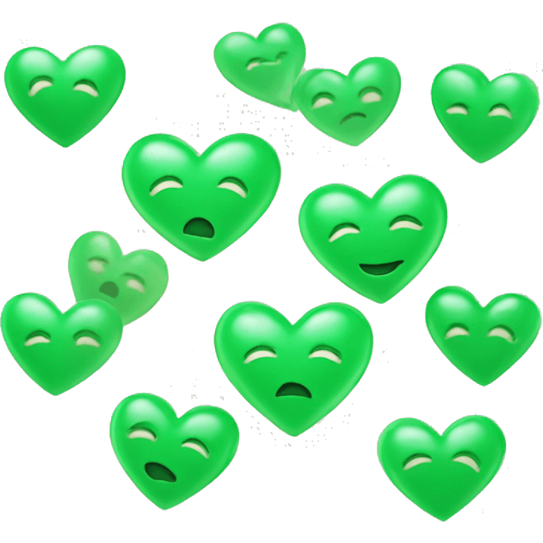 green heart with kisses emoji