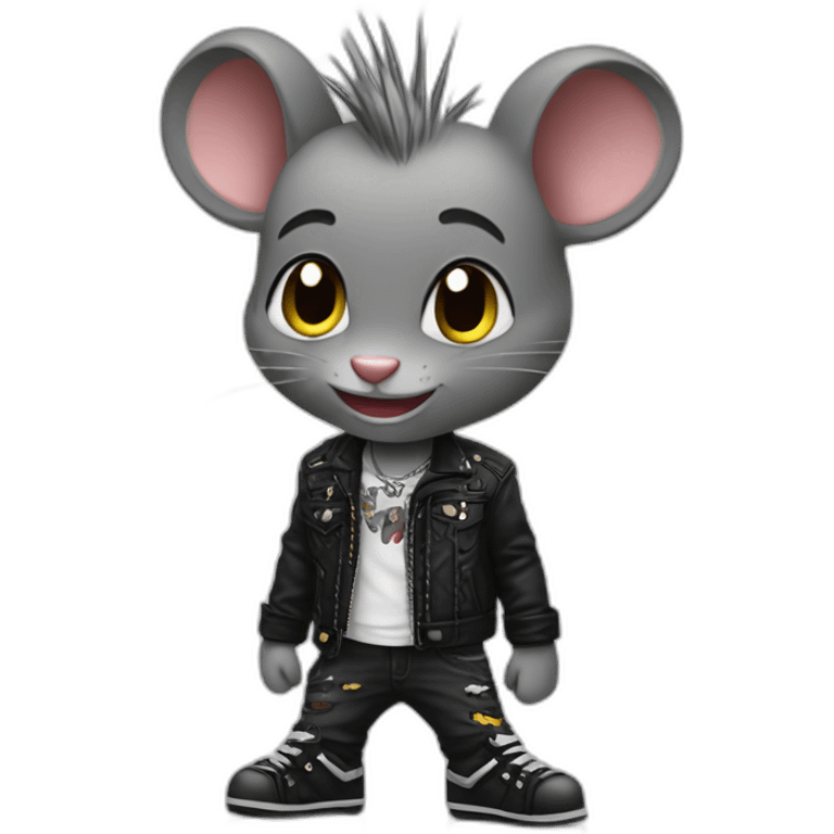 Une souris punk emoji