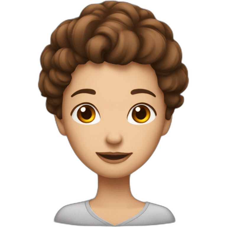 Hug man bold hair woman short brown hair emoji