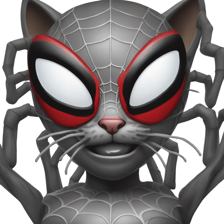 cat spider man black emoji