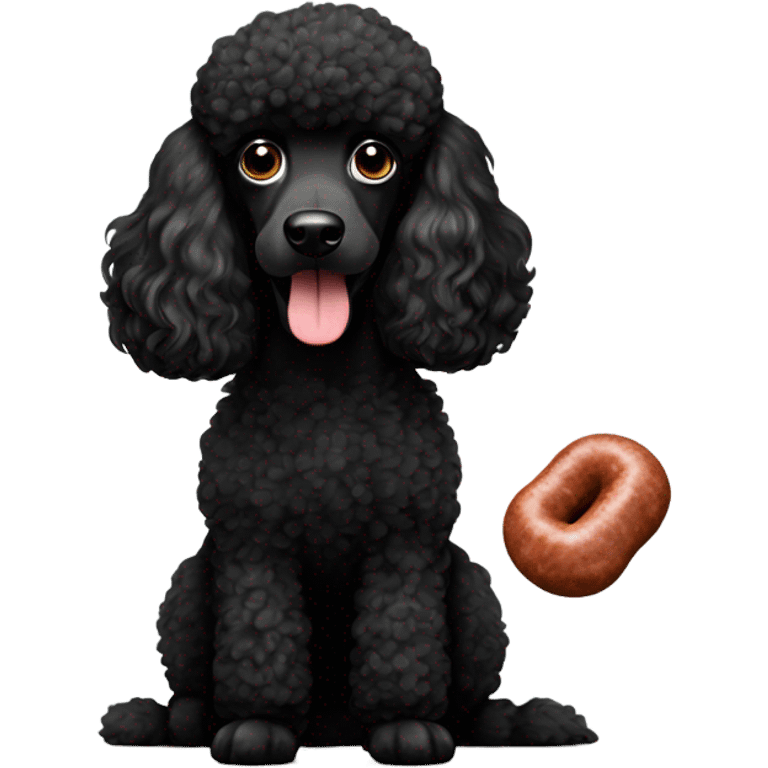 black poodle with sausage emoji