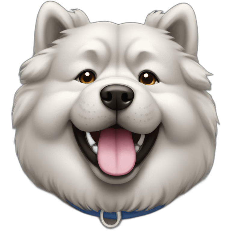 happy gray chowchow emoji