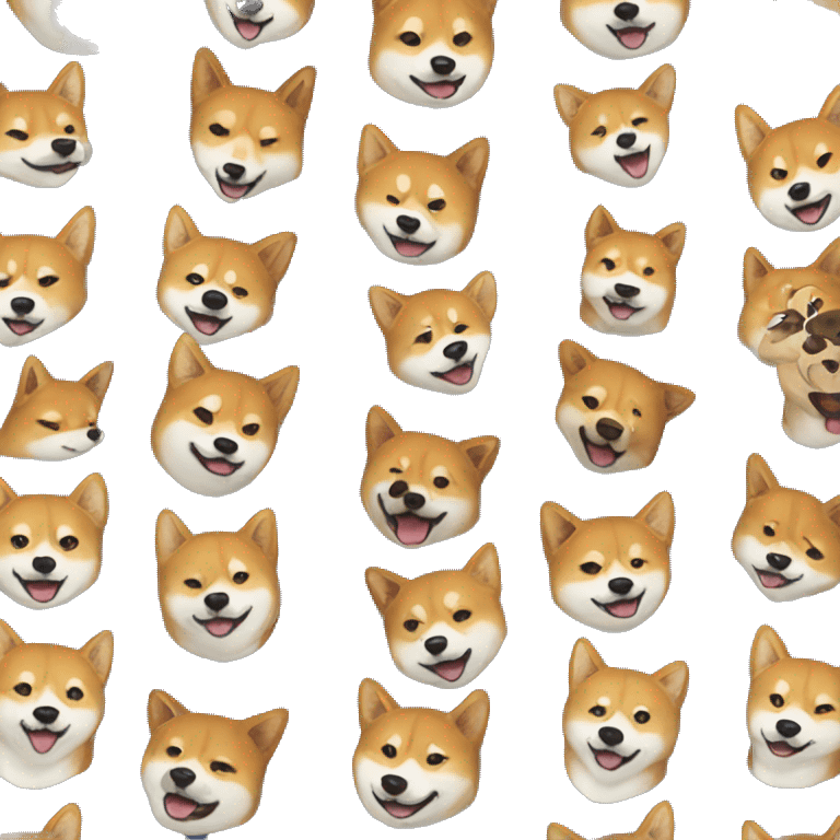 Shiba wearing a bandana with Shibas on the bandana emoji