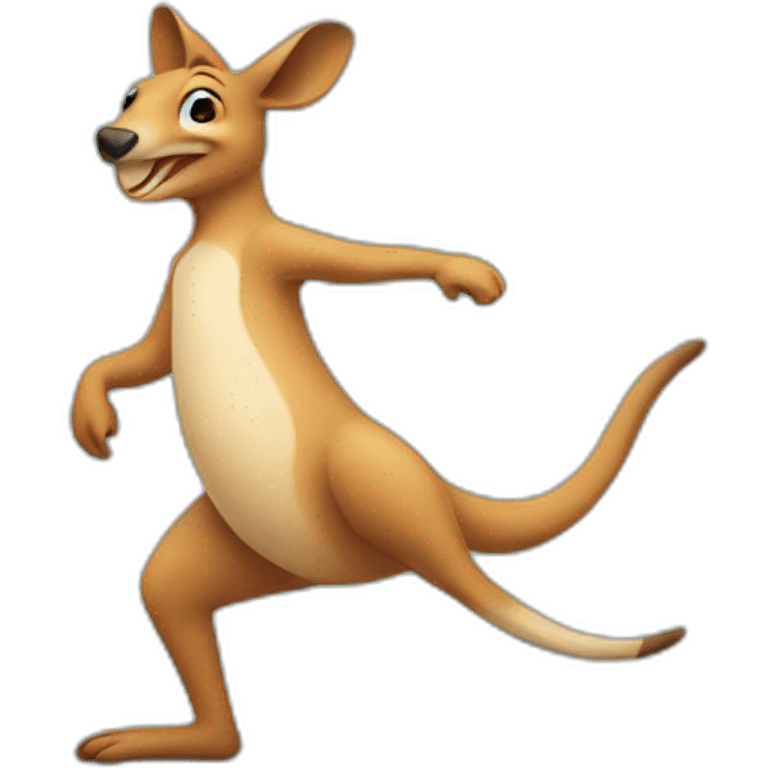 dancing kangaroo in blue emoji