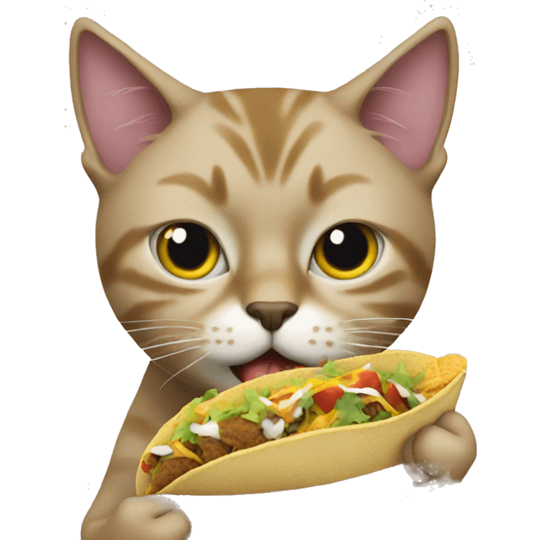 Cat eating tacos emoji