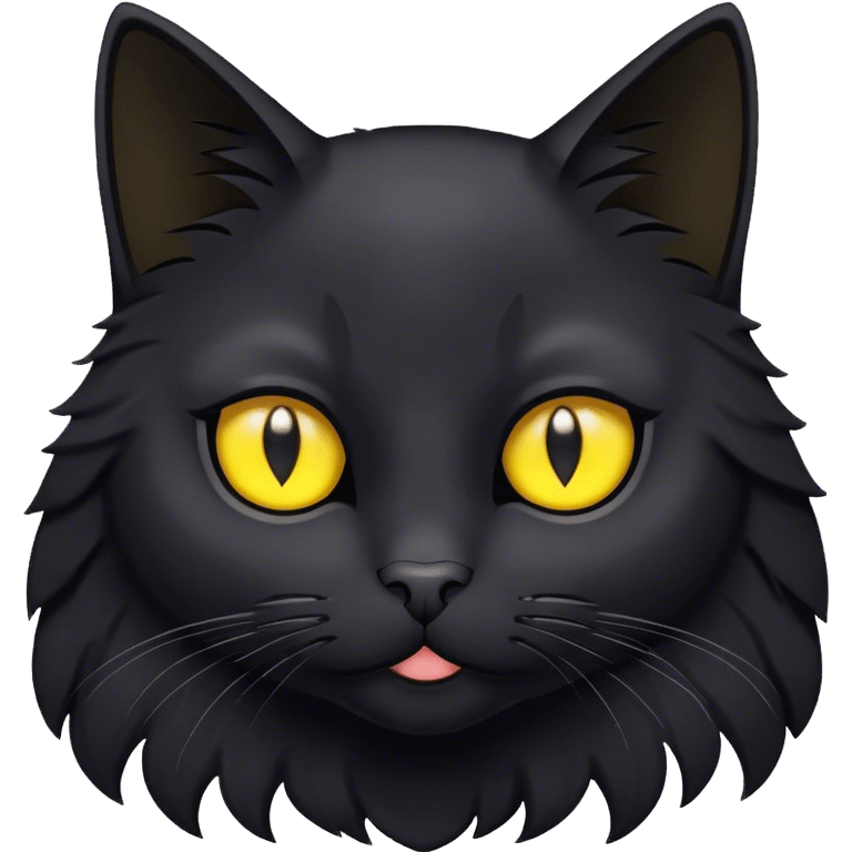 Black cat yellow eyes emoji