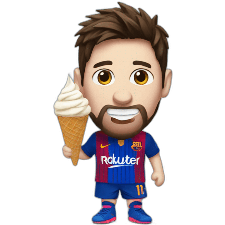 Messi eating ice cream  emoji