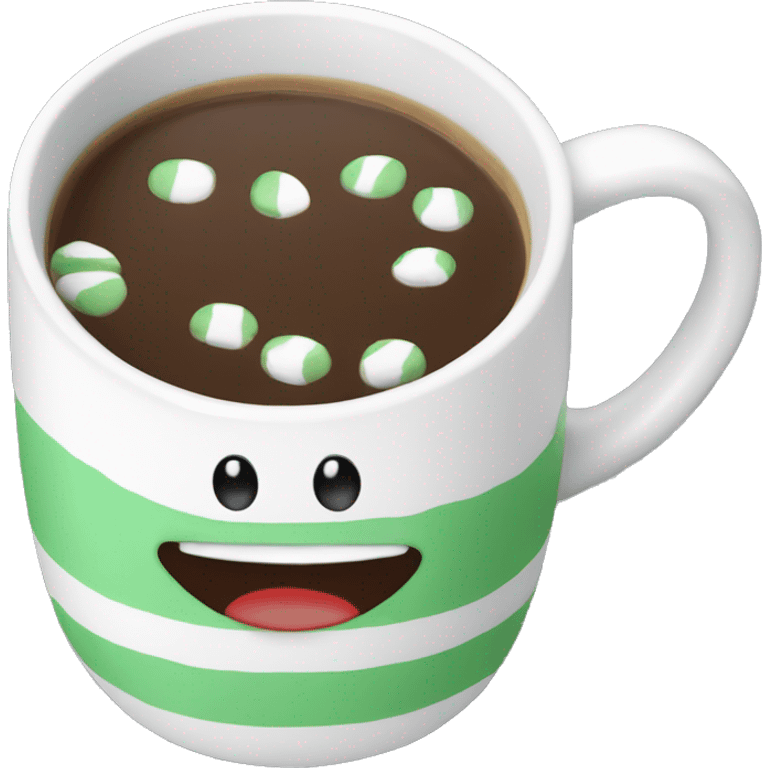 Peppermint coffee in cute mug emoji