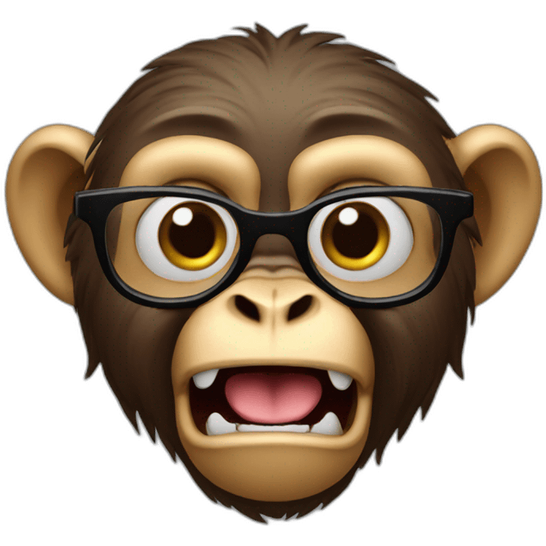 screaming monkey with glasses emoji