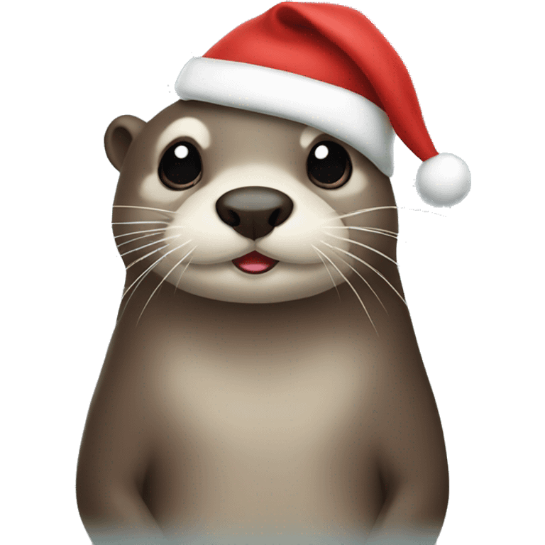 otter with a santa hat  emoji