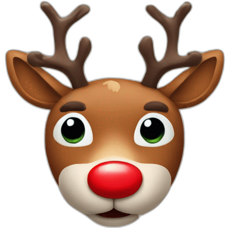 Rudolph head with red nose emoji