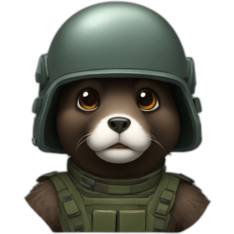 Mole with a combat helmet emoji