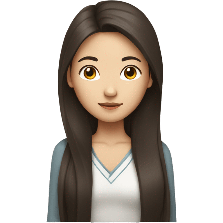 wasian girl with long brown hair emoji