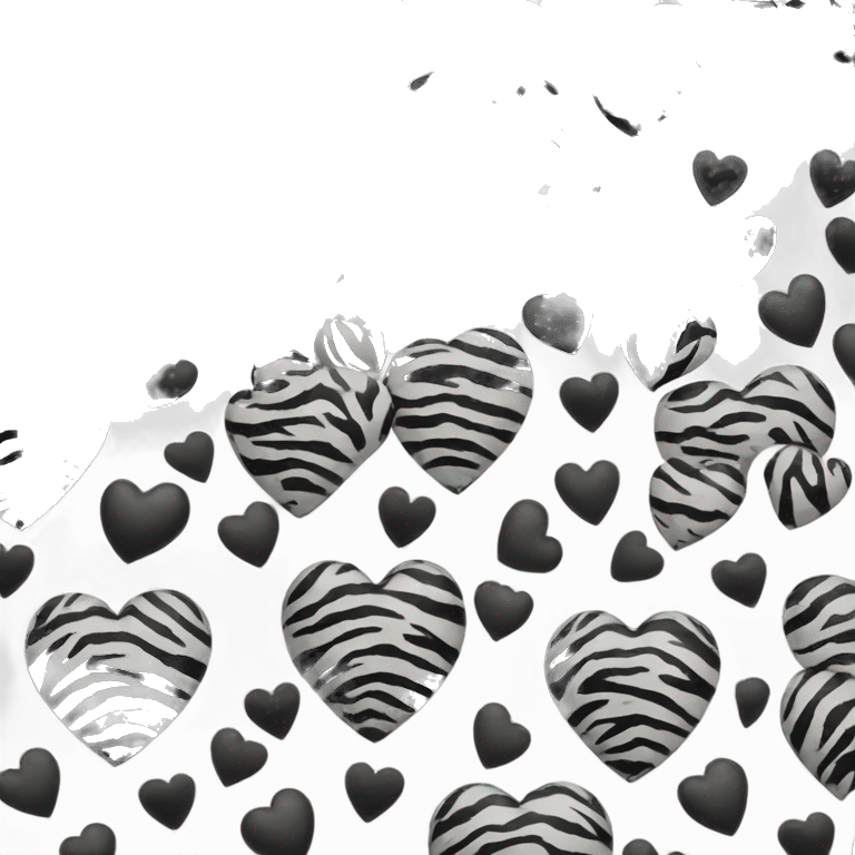 a heart with white and black tiger pattern emoji