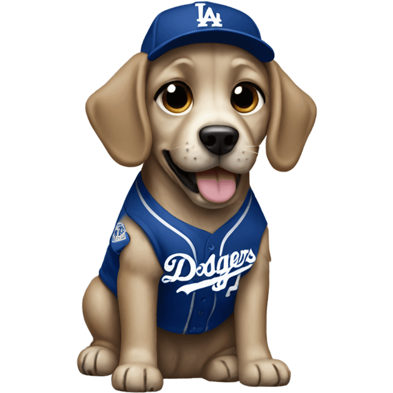 Dog wearing Dodgers jersey  emoji