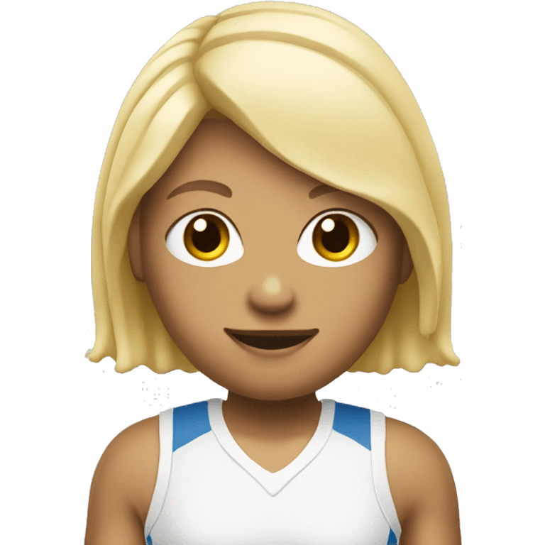 Tennis player with cake white skin blonde hair emoji