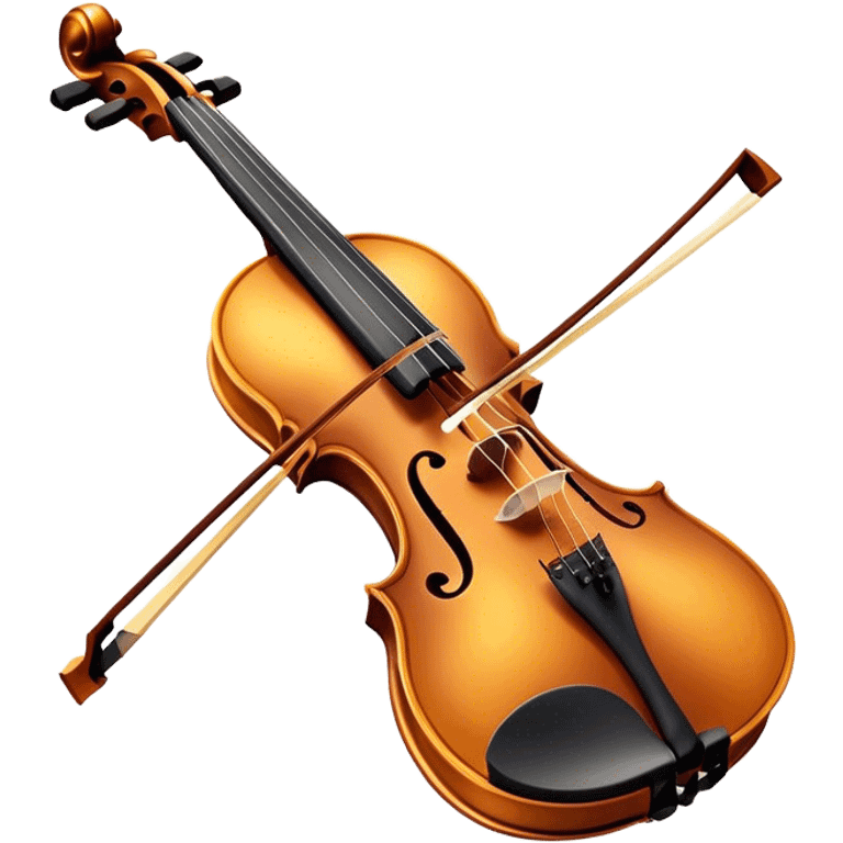 Cinematic Realistic Violin, rich polished wood with delicate curves, taut strings reflecting warm golden light, fine dust particles catching the glow, intricate f-holes adding elegance, glowing with an air of timeless beauty and musical soul. emoji