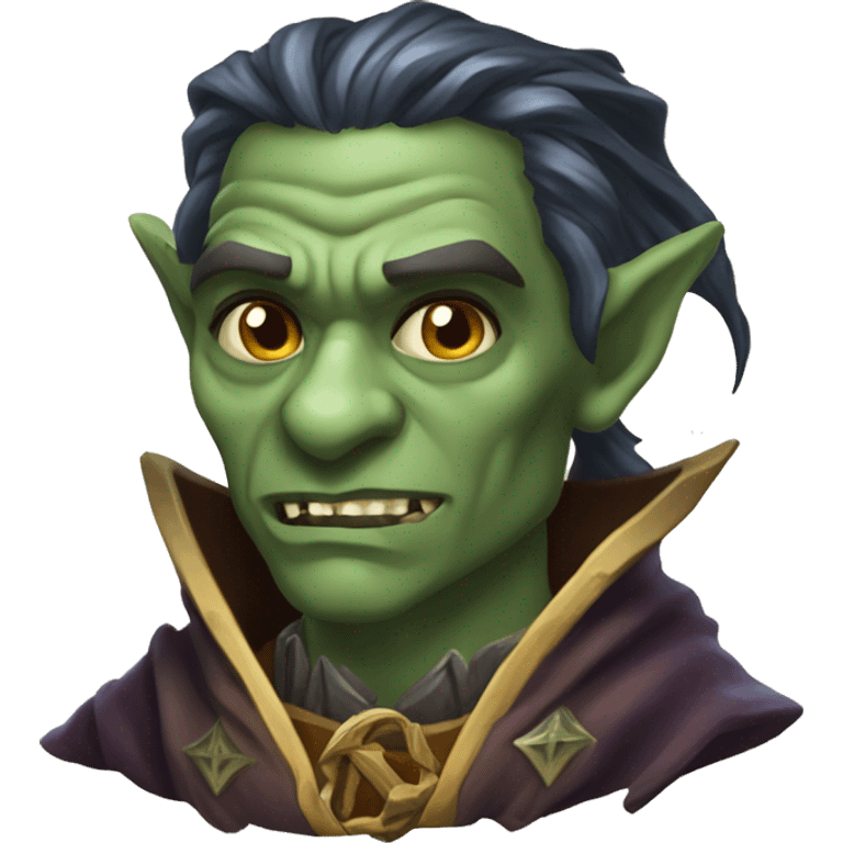 half-orc male wizard necromancer emoji