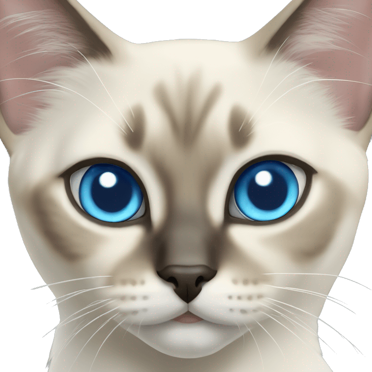 Balinese cat head with light blue eyes emoji