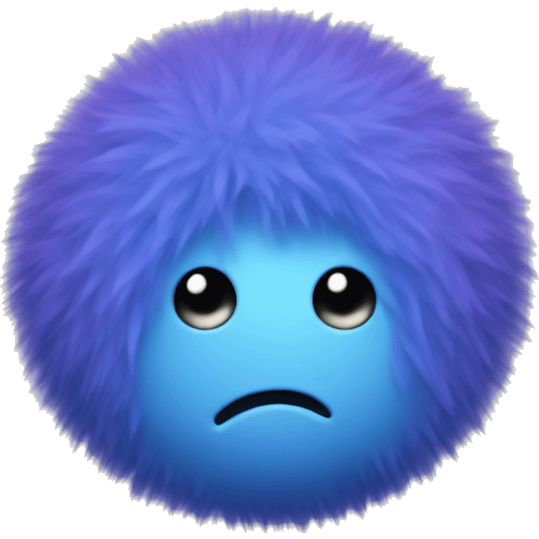 blue fluffy ball with purple polka dots emoji