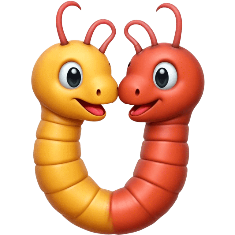 Earth worm kissing emoji