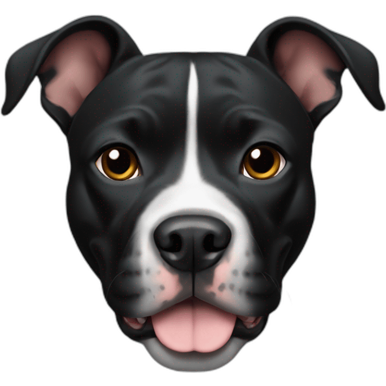 black pitbull with cropped ears emoji