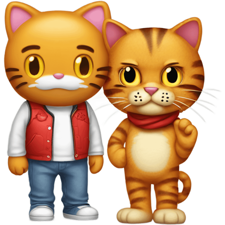 Hello kitty and Garfield  emoji