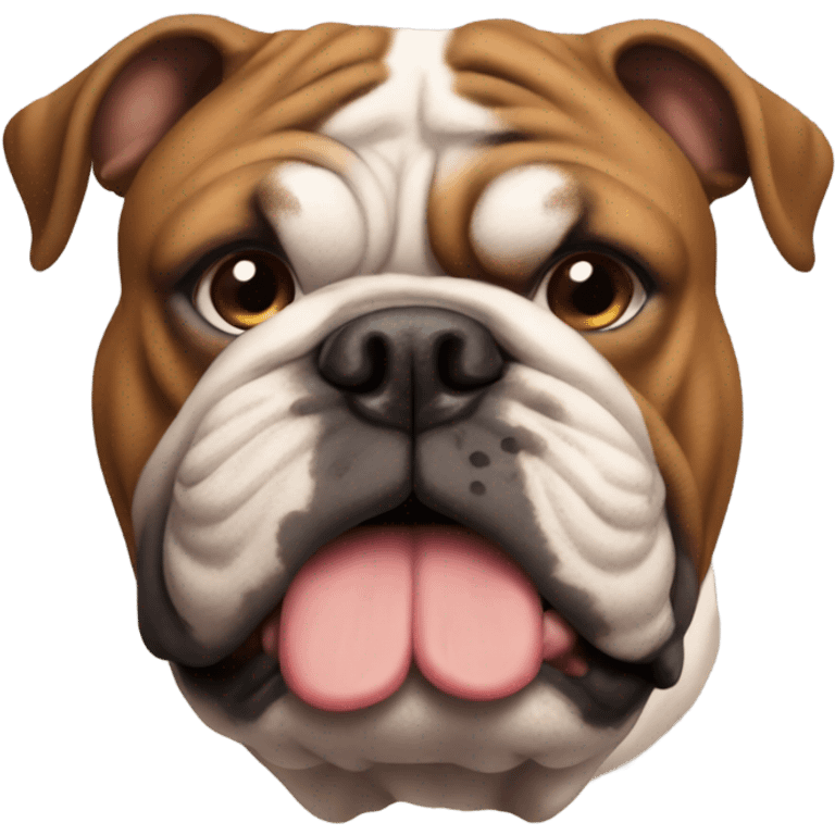 Brown and brown English bulldog  emoji