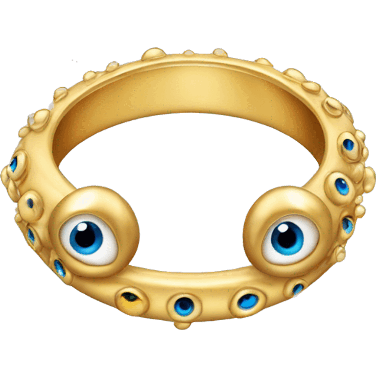 very thin gold ring studded with eyeballs emoji