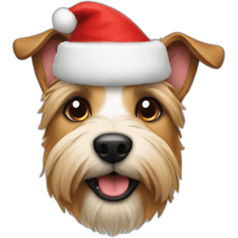 Terrier with a Santa hat emoji