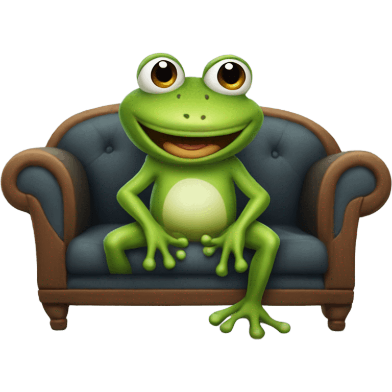 Goofy frog on a couch emoji